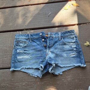 Joe's Jeans Blue Distressed Jean Shorts